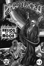 Helios on the Moon, bw versions of front cover for pH-3, art by Richard Sandoval, 1978