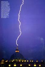 Getty images shot of lightning striking St Peter's dome in Rome, scanned in from FT 300