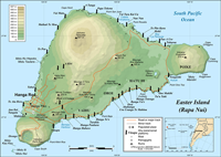 Rapa Nui map showing its 3 peaks, image taken from Web