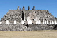 Atlanteans atop a ziggurat-like structure near Mexico City, photo by Jim McPherson, 2016