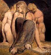 Detail of a painting by William Blake, taken from a postcard from the National Gallery of Scotland in Edinburgh, 2003