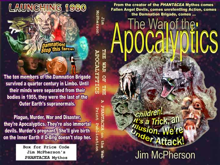 Two cover for War-Pox, the published cover is by Ian Bateson, 2009, the potential cover is by Jim McPherson, 2003