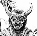 The Awesome Akbar as he first appeared, wearing a mask, in pH-2, artwork by Ian Bateson 1978