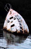 Boat head spotted off shore of an Island in Honduras, photo by Jim McPherson, 2003