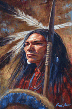 Cheyenne Warrior's Gaze, painting by James Ayer, 2013, taken from Web