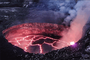 Kilauea Hawaii Lava Lake, taken from Web and used on cover of Hidden Headgames,