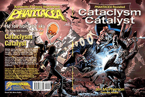 Cataclysm Catalyst front and back cover in black and white, art by Verne Andru