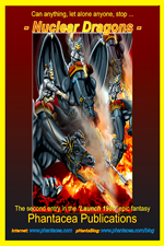 ad for Nuclear Dragons utilizing Ian Bateson's 2013 front cover, prepared by Jim McPherson, 2013
