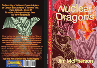 Mockup cover for "Nuclear Dragons", prepared by Jim McPherson, artwork by Ian Bateson, 1980