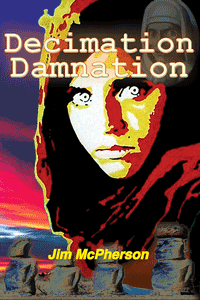 Tentative cover for DecDam using Afghan Girl photo montage shot in Vienna by Jim McPherson, in 2010